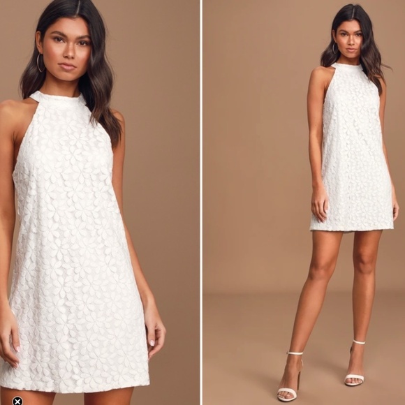 LULUS Bachelorette Engagement Bridal Shower Honeymoon Brunch Swing Mini Dress - Picture 5 of 6